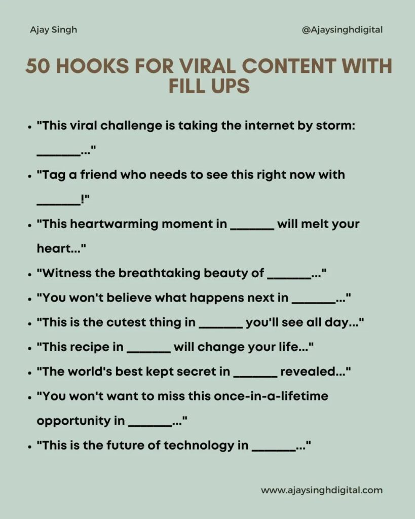 50 Instagram Hook Ideas To Go Viral